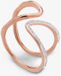 Monica Vinader - Riva 0.4ct Diamond And 18ct Rose Gold-plated Vermeil Sterling Silver Open Ring - Lyst