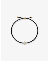 Monica Vinader - Pear Solitaire 18Ct Vermeil 0.06Ct Lab Grown Diamond Cord Bracelet - Lyst