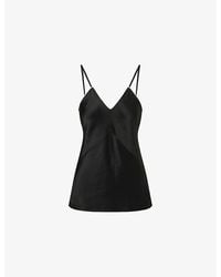 Victoria Beckham - Lace Shoulder-Straps Woven Top - Lyst