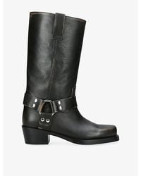 Paris Texas - Roxy 45 Buckle-Embellished Leather Knee-High Boots - Lyst