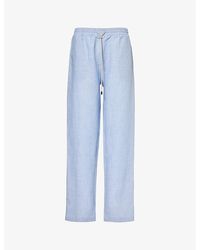 Zimmerli of Switzerland - High-rise Relaxed-fit Linen And Cotton-blend Pyjama Bottoms X - Lyst