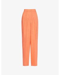 Theory - Pleated Linen Trousers - Lyst