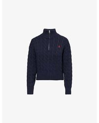 Polo Ralph Lauren - Brand-Embroidery Cable-Knit Cotton Jumper - Lyst