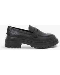 Reiss - Adele Chunky Cleated-sole Leather Loafers - Lyst