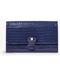 Aspinal of London - Removable-insert Patent Crocodile-embossed Leather Travel Wallet - Lyst