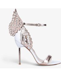 Sophia Webster - Evangeline Butterfly-embellished Leather Heeled Sandals - Lyst