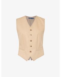 Polo Ralph Lauren - Pauline V-neck Wool And Cotton-blend Waistcoat - Lyst