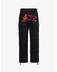 ICECREAM - Running Dog Graphic-Print Straight-Leg Cotton Cargo Trousers - Lyst