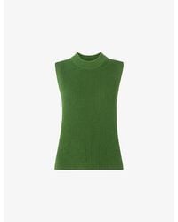 Whistles - High-Neck Ribbed Cotton Tank - Lyst