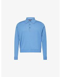 John Smedley - X Bill Nighy Long-Sleeve Merino Wool Polo Shirt - Lyst