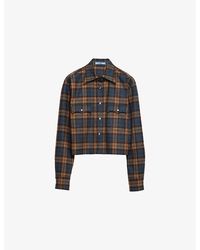 Prada - Checked Patch-Pocket Wool Shirt - Lyst