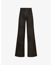 Arma - Karina Wide-Leg Suede Trousers - Lyst
