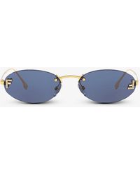 Fendi - Fe4075us Oval-frame Metal Sunglasses - Lyst