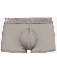 Calvin Klein - Branded-waistband Low-rise Stretch-jersey Trunk - Lyst