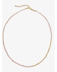Monica Vinader - Mini nugget 18ct Yellow -plated Vermeil Sterling Silver And Sandstone Necklace - Lyst