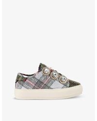 Kurt Geiger - Laney Octavia Embellished Woven Trainers - Lyst