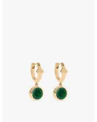 Astley Clarke - Luna 18Ct- Plated Sterling- And Agate Huggie Earrings - Lyst