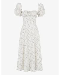 House Of Cb - Tallulah Floral-print Cotton-blend Midi Dress - Lyst