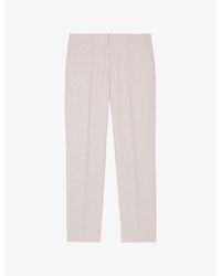 The Kooples - Straight-Leg Regular-Fit Cotton And Linen-Blend Trousers - Lyst
