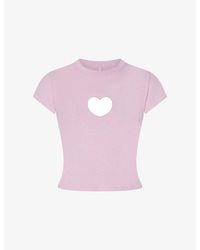 Skims - Worn-In Heart Baby Cotton-Jersey T-Shirt - Lyst