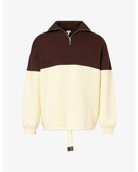Loewe - Two-Tone Quarter-Zip Cotton-Blend Jumper - Lyst