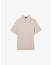 Reiss - Kennedy Buttoned Textured Polo Top - Lyst