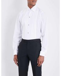 Eton - Pleated-panel Double-cuff Regular-fit Cotton Dress Shirt - Lyst