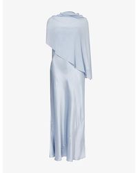 Reformation - Lilibeth Detachable-Cape Silk Midi Dress - Lyst