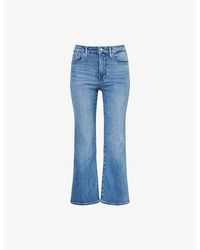 GOOD AMERICAN - Good Legs Cropped Mini Boot-Cut Denim Jeans - Lyst