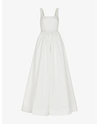 Whistles - Lettie Square-Neck Woven Maxi Wedding Dress - Lyst