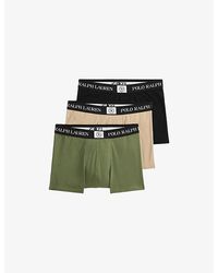 Polo Ralph Lauren - Classic Pack Of Three Cotton-Blend Trunks - Lyst