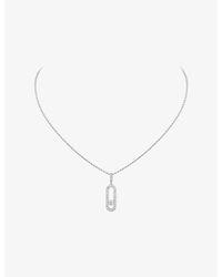 Messika - Move Uno Large Pave 18Ct And 0.35Ct Diamond Necklace - Lyst