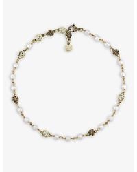 Gucci - Interlocking gg Gold-toned Brass And Faux-pearl Bracelet - Lyst