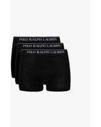 Polo Ralph Lauren - Logo Waistband Classic-fit Stretch-cotton Trunks Pack Of Three - Lyst