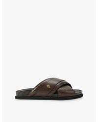 Kurt Geiger - Baron Flat Leather Sandals - Lyst