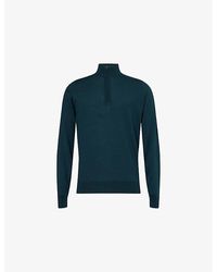 John Smedley - Tapton Mock-Turtleneck Wool Jumper - Lyst