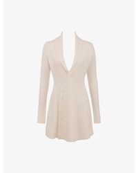 House Of Cb - Ayla Asymmetric Wool-Blend Mini Dress - Lyst