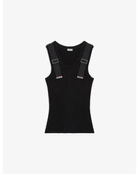 Loewe - Ribbed Buckled-Strap Cotton-Blend Tank Top - Lyst