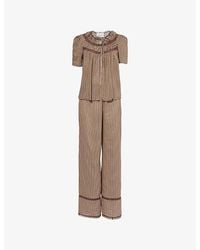 Reformation - X Nara Smith Buttercup Hour Gingham-Print Cotton-Blend Pyjama Set - Lyst