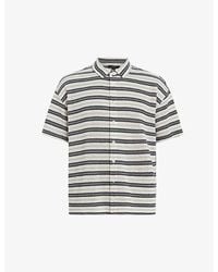AllSaints - Jackson Stripe-print Relaxed-fit Organic-cotton Shirt - Lyst
