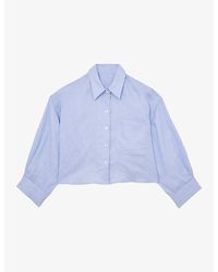 Reiss - Solena Cropped Linen Shirt - Lyst