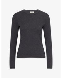 ME+EM - Ultimate Rib Long-Sleeve Stretch-Cotton Top - Lyst