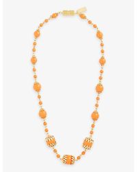 RIXO London - Nala Gold-plated Glass-blend Beaded Necklace - Lyst