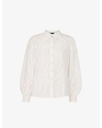 Whistles - Animal-Textured Stand-Collar Woven Shirt - Lyst