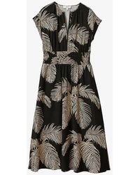 Reiss - Colby Floral-print Woven Midi Dress - Lyst