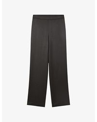 JOSEPH - Sahel Straight-Leg High-Rise Silk Trousers - Lyst