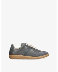 Maison Margiela - Replica Panelled Suede And Leather Low-Top Trainers - Lyst