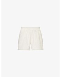 GOOD AMERICAN - Stripe-pattern Elasticated-waist Cotton-blend Poplin Shorts - Lyst