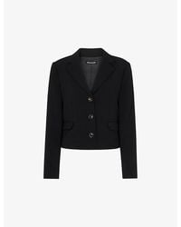 Whistles - Single-Breasted Cropped Crepe Blazer - Lyst