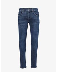 7 For All Mankind - Slimmy Tapered Slim-fit Mid-rise Stretch-denim Jeans - Lyst